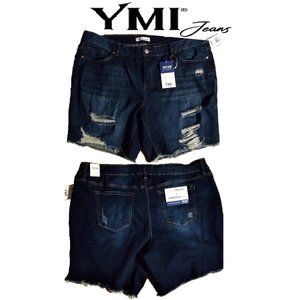 Women's Sexy Mid Rise Distressed Denim  Blue Jean Shorts Sz 20